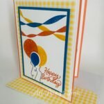 Beautiful Balloons w/streamers and yellow gingham DSP